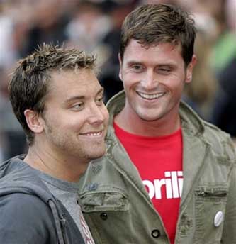 Lance Bass and his boyfriend Reichen Lekmkuhl at the premiere of "A Good Year" at the Toronto International Film Festival